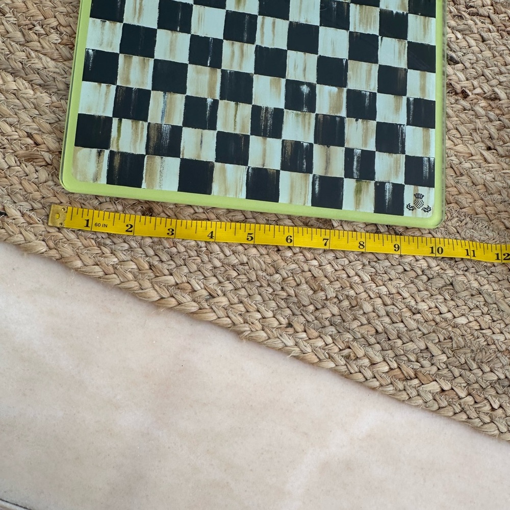 MacKenzie-Childs Checkered Cutting Boards - Black, White, Green - Picture 4 of 9